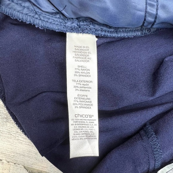Chico’s Perfect Stretch Pedal Pusher Pants Navy Blue Women's Size S - Picture 6 of 12